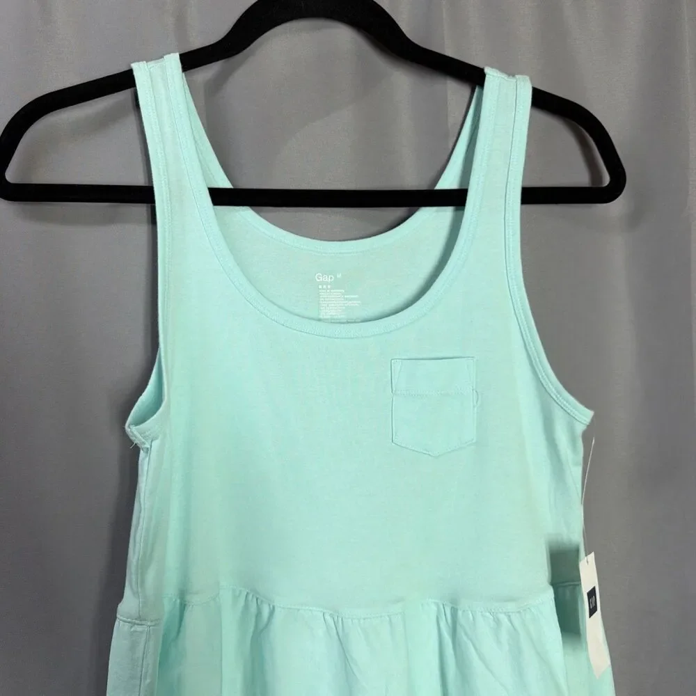 Gap Blue Big Girl Dress Size Medium Sleeveless Pullover Cotton Lined